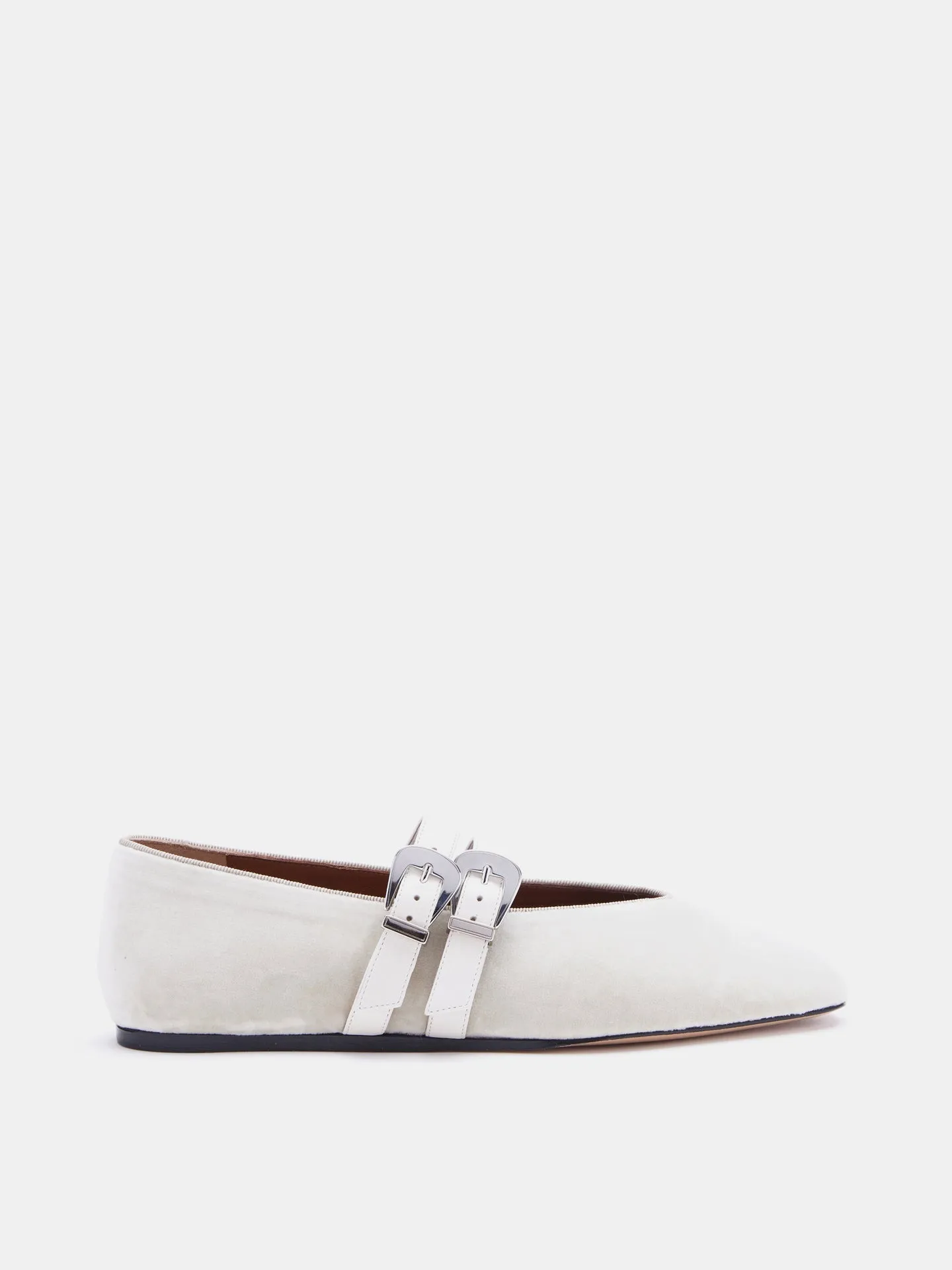 Bone velvet Claudia slippers