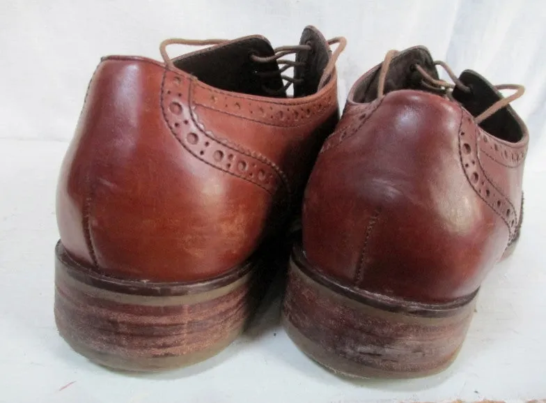 Mens COLE HAAN Lace Up Leather Dress Casual Wingtip OXFORD Shoes 11 BROWN