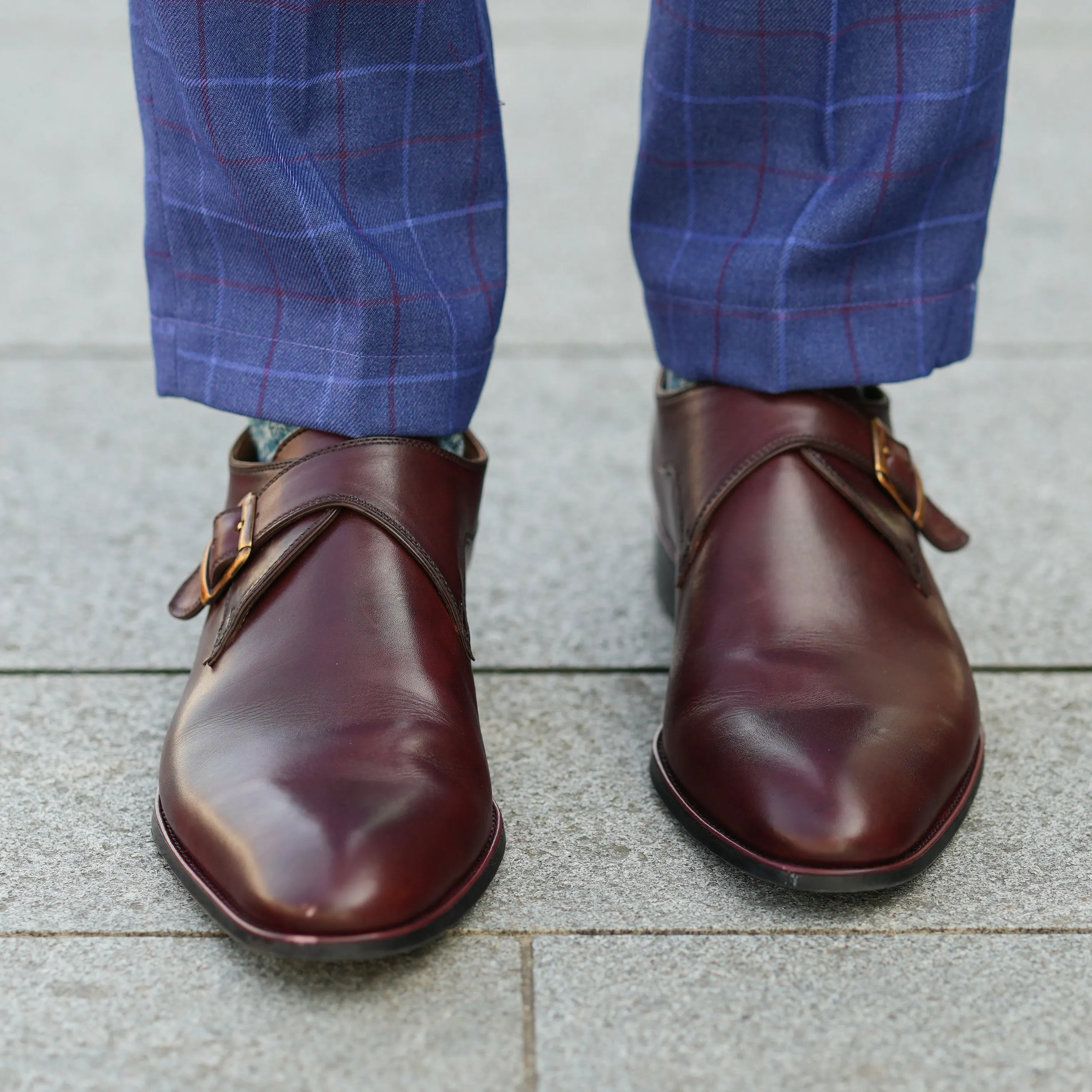 Trena - Men's Oxblood Calf Leather Single Monkstrap